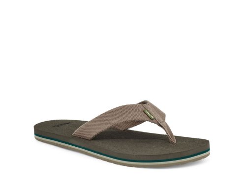 Tong Sanuk Beer Cozy Stacker Webbing Homme - Grise Foncé WLTRSJ396
